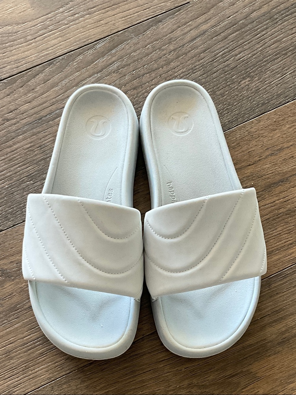 lululemon athletica White Quilted Slide Sandals
